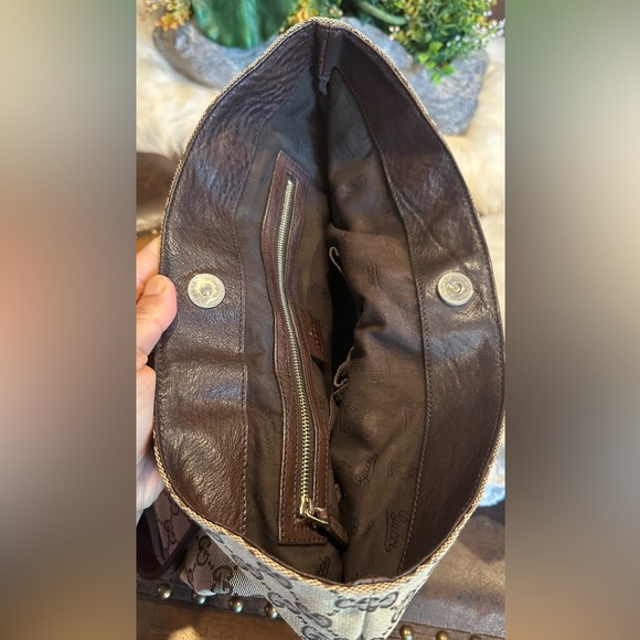 Auth Gucci GG Canvas Tote Shoulder Bag Brown/Goldtone Canvas/Leather - Picture 13 of 17